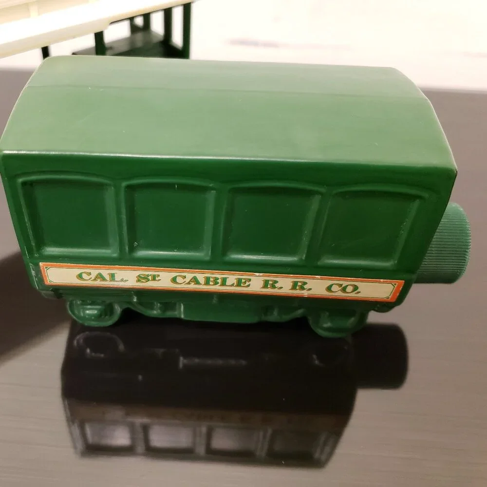 Vintage Avon San Francisco Green CABLE CAR Wild Country Scent Full Glass